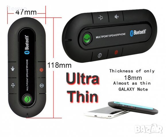 Безжичен Bluetooth свободни ръце за разговори по мобилен телефон в кола Hands Free предавател говори, снимка 5 - Слушалки, hands-free - 21614453