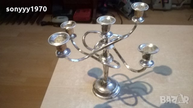 красив свещник за 5 свещи-25х25х20см-внос швеицария, снимка 10 - Колекции - 23991791