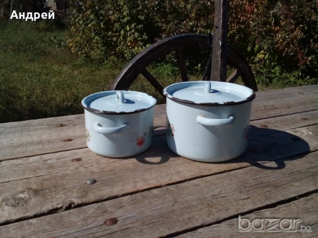 Емайлирана тенджера,тенджери, снимка 3 - Антикварни и старинни предмети - 19566918