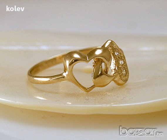 златен пръстен - завинаги заедно - 1.62 грама/размер №55.5, снимка 6 - Пръстени - 11197769