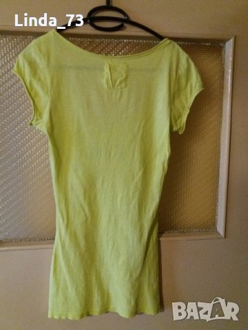 Дам.тениска-"H&M"-/памук/-жълто-зелена. Закупена от Италия., снимка 2 - Тениски - 21975230