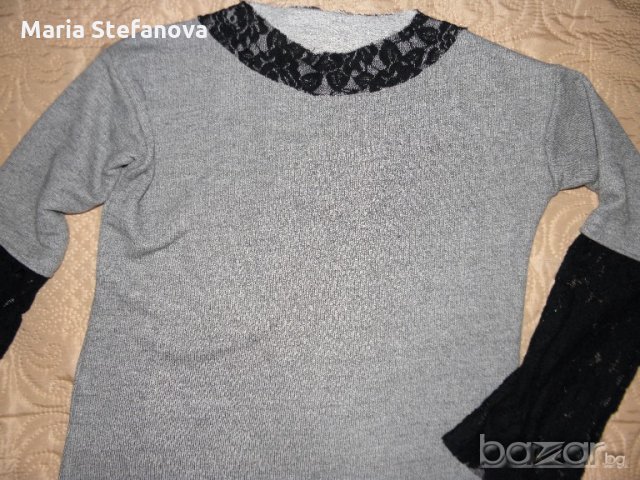 Нова сива рокля с дантела, снимка 2 - Рокли - 20016060