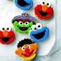 4 бр Бисквитено чудовище Muppet Cookie Monster пластмасови форми резци с бутало за сладки бисквитки , снимка 3