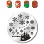 zjoys-055 коледна снежинки кръгла плочка / щампа шаблон за печат на нокти маникюр