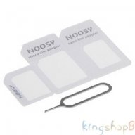 Комплект SIM card адаптори +подарък игла за изваждане на картата NOOSY® 4 IN 1, снимка 3 - Калъфи, кейсове - 13812590