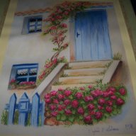 " Вратата към дома", пастел, френски художник, снимка 5 - Картини - 10315734