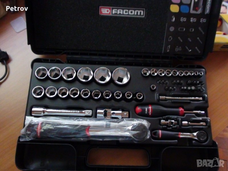 FACOM RS.161-2  - ТОП Profi Гедория 1/4 "+ 1/2" , 55 елемента , ЧИСТО НОВА , внос Германия, снимка 1