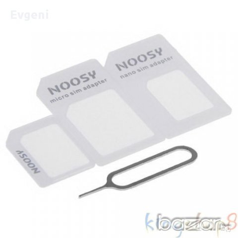 Комплект SIM card адаптори +подарък игла за изваждане на картата NOOSY® 4 IN 1, снимка 3 - Калъфи, кейсове - 13812590