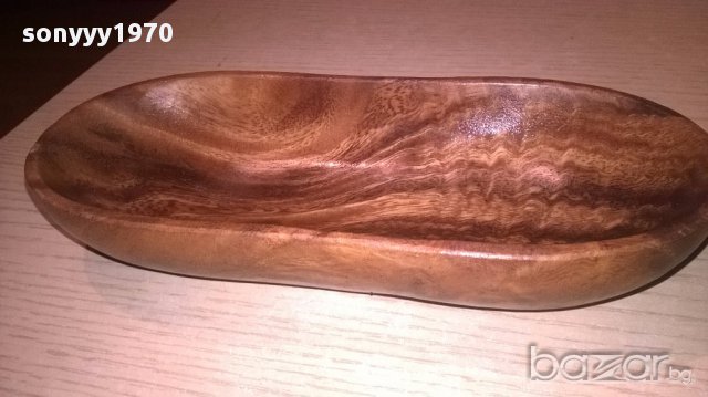 Ретро купа-тиково дърво-20х9х4см-внос швеицария, снимка 4 - Антикварни и старинни предмети - 17244801