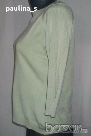 Еластична памучна блузка / Зелена / голям размер , снимка 4 - Блузи с дълъг ръкав и пуловери - 17411208