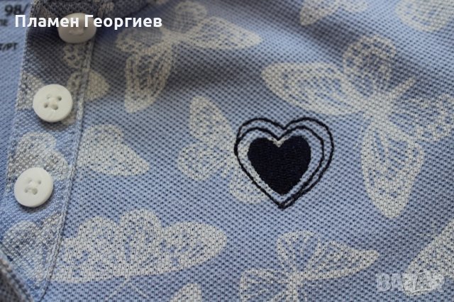 Комплект блузки с къс ръкав и якичка, марка Lupilu 98/104, снимка 4 - Детски Блузи и туники - 26098395