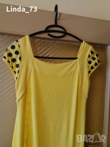 Дам.туника-блуза-"YILSAN"-/вискоза+ликра/-патеш.жълта с точки. Закупена от Италия., снимка 3 - Туники - 22002083