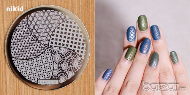   много видове кръгла плочка / щампа шаблон за печат на нокти + подарък, снимка 2 - Продукти за маникюр - 15028807