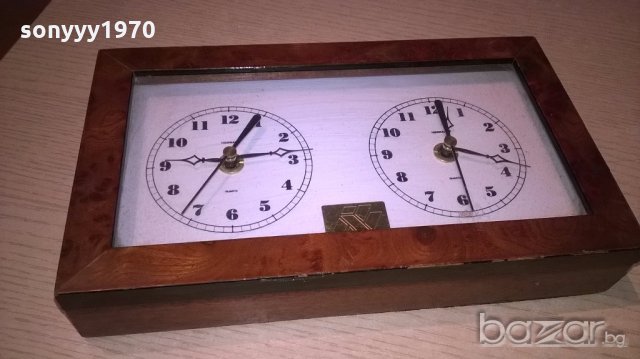 herralz-двоен часовник-25х15х5см-внос швеицария, снимка 4 - Антикварни и старинни предмети - 18226640