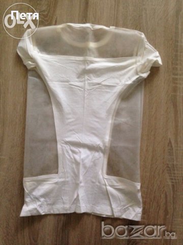 Frankie Morello бяла блуза от найлон и памук, снимка 5 - Тениски - 11169993