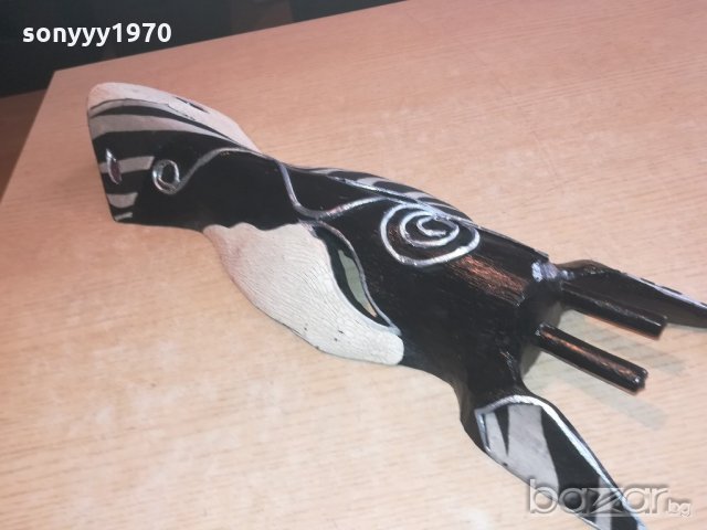 дървена маска-зебра-50х15х8см-внос швеицария, снимка 3 - Колекции - 20973842