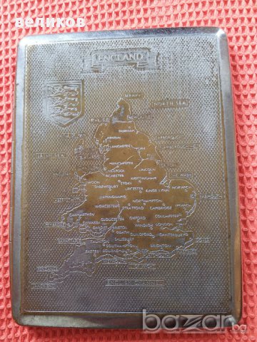 стара посребрена бронзава Британска табакере, снимка 6 - Антикварни и старинни предмети - 13540509