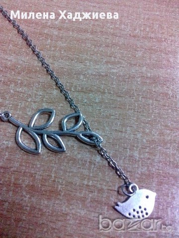 Колие Birdy - сребристо и златисто, снимка 5 - Колиета, медальони, синджири - 9803319