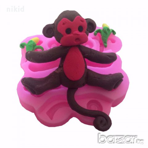маймуна маймунка части силиконов форма фигурка украса декор торта фондан, снимка 1 - Форми - 16350677