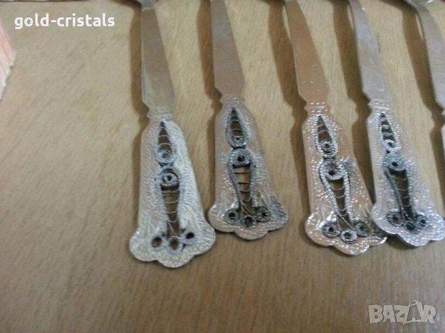 Ювелирни руски посребрени лъжички и вилички филигран , снимка 3 - Антикварни и старинни предмети - 25769865