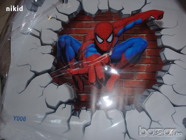 ДУПКА стикер постер за стена спайдърмен 3d Spiderman лепенка декорация, снимка 2 - Други - 14624578