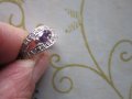 Страхотен посребрен  пръстен  с аметист, снимка 3