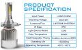   Качествени LED Диодни Крушки D2S,H1,H3,H4,H7,H8,HB3-4 -72W 8000LM, снимка 4