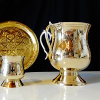 Сватбен бокал с две дръжки,никелово сребро.  , снимка 11 - Антикварни и старинни предмети - 23627765