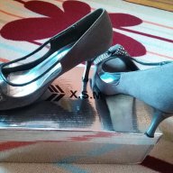 сиви велурени обувки на ток, снимка 4 - Дамски обувки на ток - 11570716