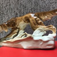 Голяма порцеланова фигура на ловно куче Сетер, снимка 4 - Антикварни и старинни предмети - 13475162