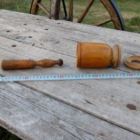Старо дървено Хаванче комплект, снимка 5 - Антикварни и старинни предмети - 16485254