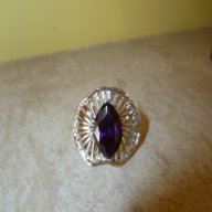 Сребърен пръстен с аметист 7, снимка 2 - Пръстени - 17850866
