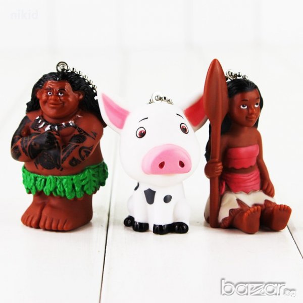 3 малки ключодържател Смелата Ваяна играчки Moana PVC  фигурки играчки топери за торта украса и игра, снимка 1