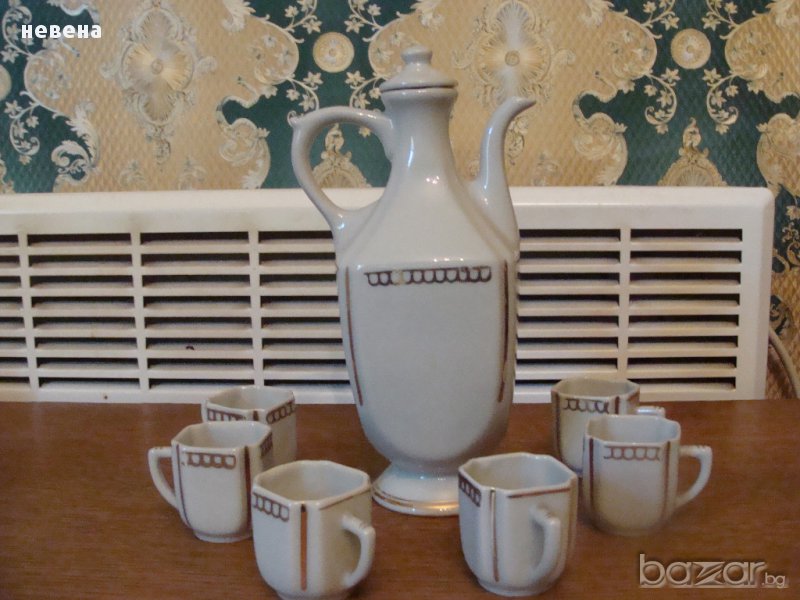  СИП Стар български порцеланов  сервиз за ракия 2 НАМАЛЕН , снимка 1