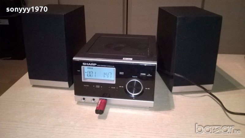 sharp usb/cd/tuner/ampli/aux+колони-внос швеицария, снимка 1