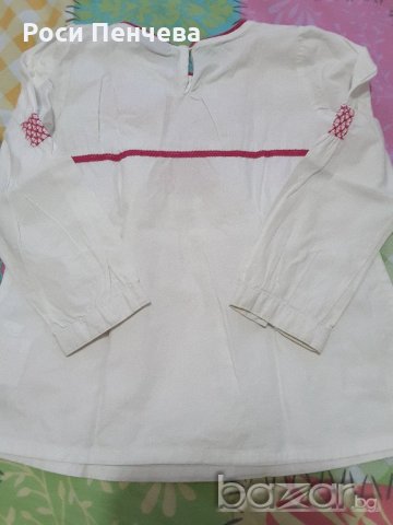 Туника за момиче ,цвят бял с розова бродерия ,размер 110 см, снимка 6 - Детски Блузи и туники - 20407150