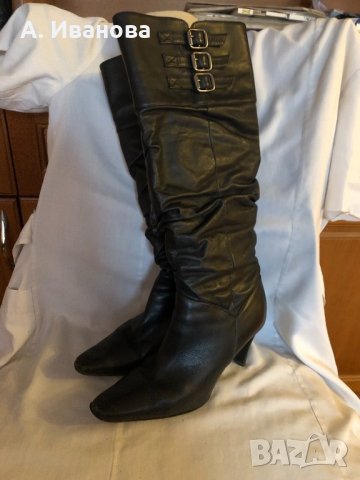 Дамски ботуши естествена кожа White MT, снимка 1