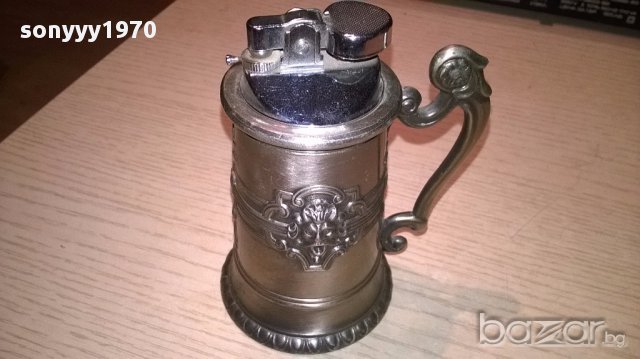 Ретро запалка халба с дръжка 11/6.5см-внос швеицария, снимка 3 - Антикварни и старинни предмети - 15805089