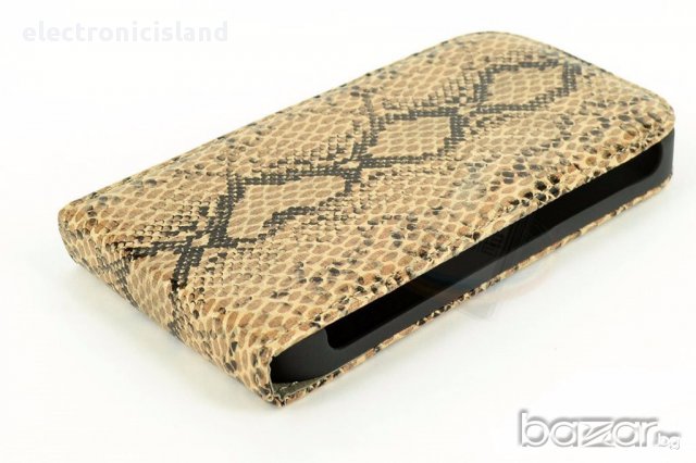 Луксозен кожен флип калъф за HTC 8S - змийска кожа мотиви в 2 цвята - жълто или лилаво, снимка 2 - Калъфи, кейсове - 18058584