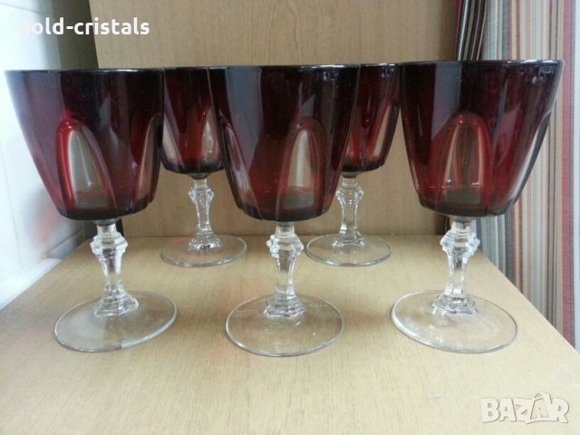 Сервиз кристални чаши за вино , снимка 1