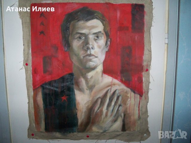 Портрет на комунист соц. изкуство, снимка 4 - Картини - 21697860