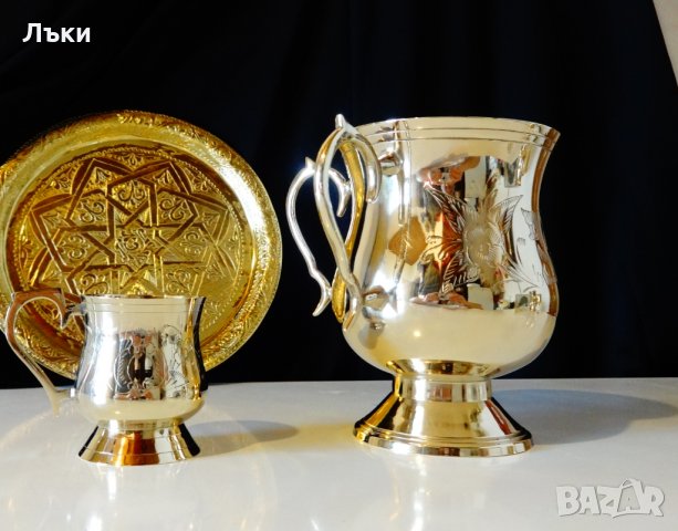  Бронзов бокал с две дръжки 1 л.,сватба,годишнина.  , снимка 11 - Антикварни и старинни предмети - 23627765