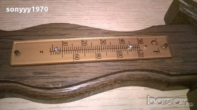 Ретро барометър-40/12см-дърво и месинг-внос швеицария, снимка 10 - Антикварни и старинни предмети - 16404019