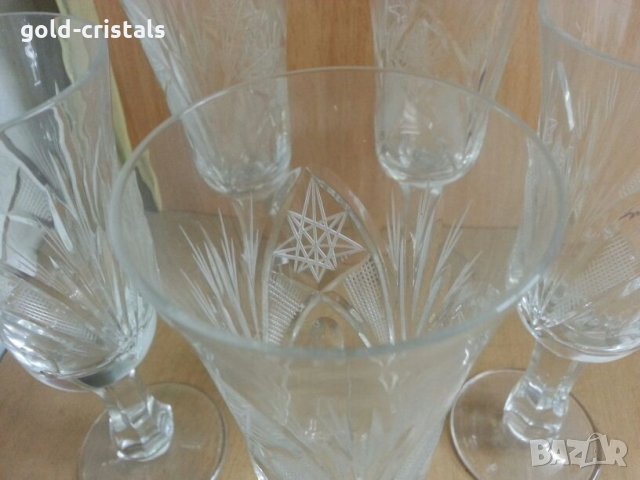  кристални чаши , снимка 5 - Антикварни и старинни предмети - 22297237