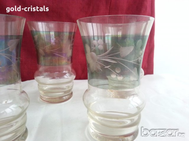 Ретро стъклени чаши и гарафа  , снимка 9 - Антикварни и старинни предмети - 19925783