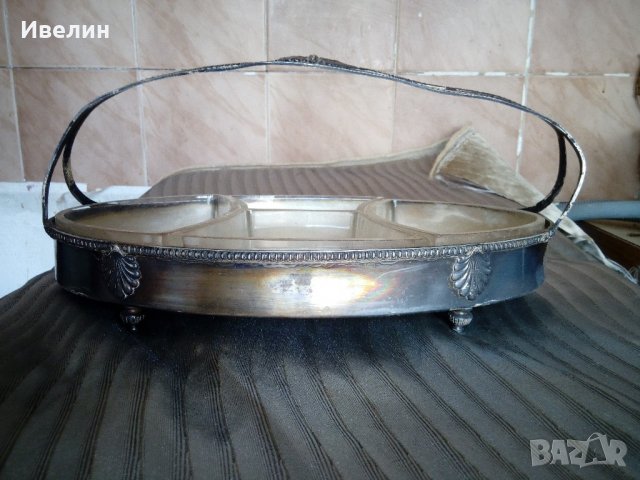 стара посребрена купа за ядки арт деко, снимка 2 - Антикварни и старинни предмети - 21643729