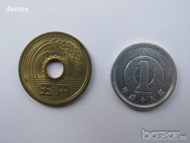 Япония - сет 1, 10, 50, 100, 500 йени - 5 монети, 608 m, снимка 6 - Нумизматика и бонистика - 19118379