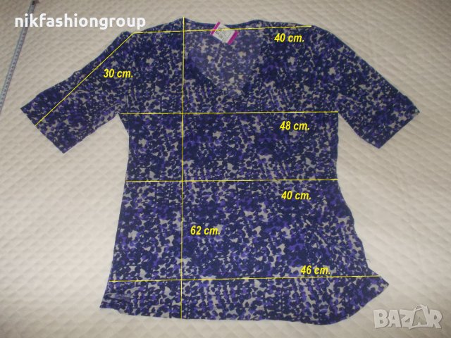 Блузка черно и лилаво тип Прегърни ме L размер, снимка 4 - Блузи с дълъг ръкав и пуловери - 22781691