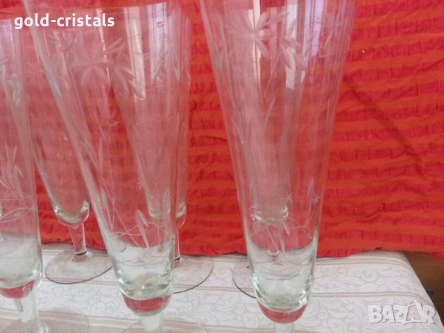 ретро стъклени чаши гравирани , снимка 5 - Антикварни и старинни предмети - 22999919