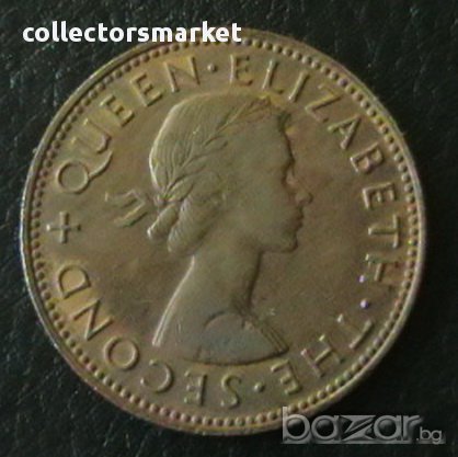 0.5 пени 1962, Нова Зеландия, снимка 2 - Нумизматика и бонистика - 16338392